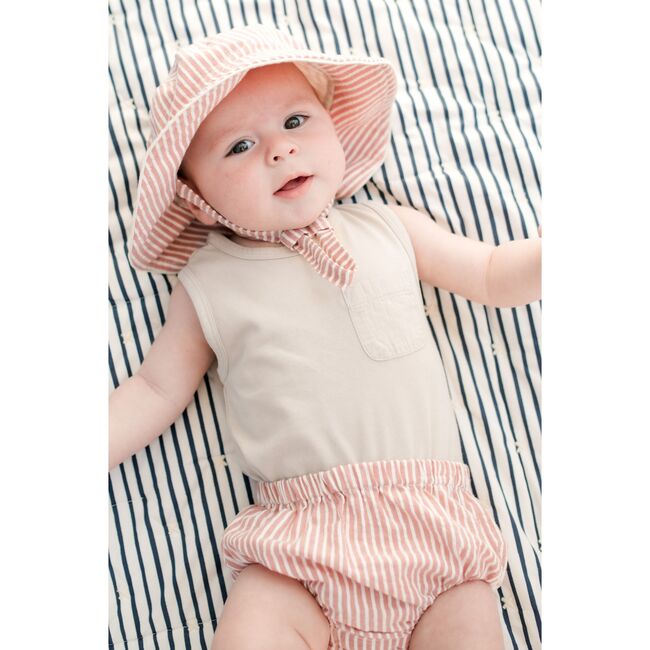 Seersucker Bucket Hat, Anchor Red - Hats - 3