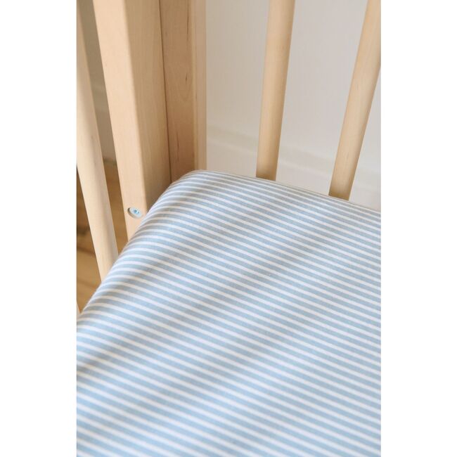 Seersucker Crib Sheet, Marine Blue - Crib Sheets - 3