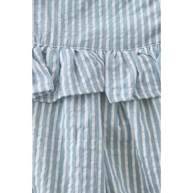 Seersucker Flutter One-Piece, Marine Blue - Jumpsuits - 4