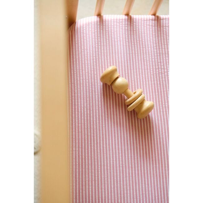 Seersucker Crib Sheet, Anchor Red - Crib Sheets - 4
