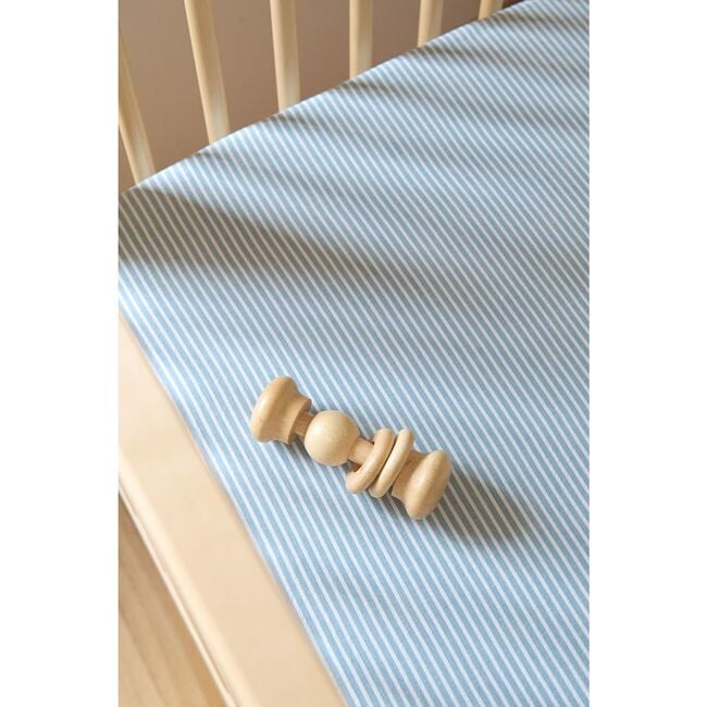 Seersucker Crib Sheet, Marine Blue - Crib Sheets - 4