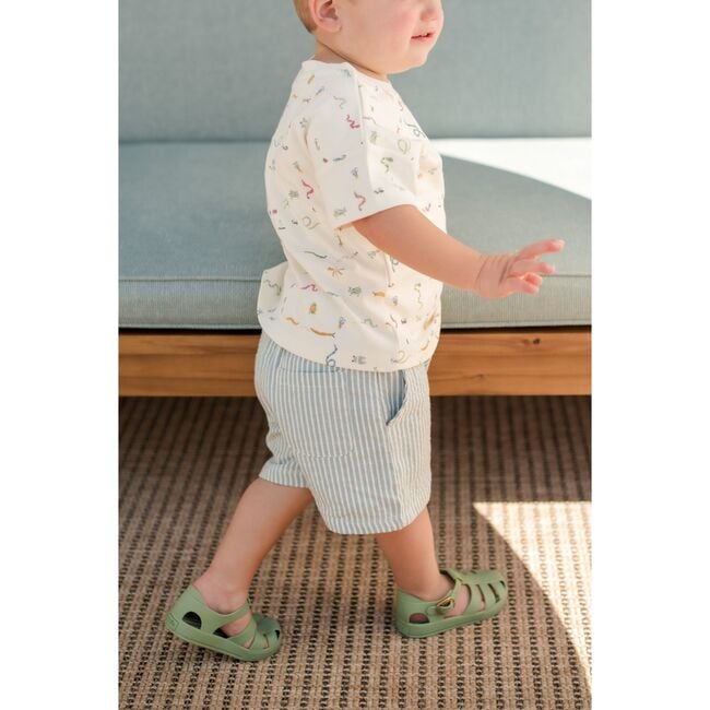 Seersucker Shorts, Marine Blue - Shorts - 6