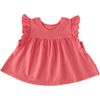 Garment Dye Ruffle T-Shirt, Raspberry - T-Shirts - 1 - thumbnail