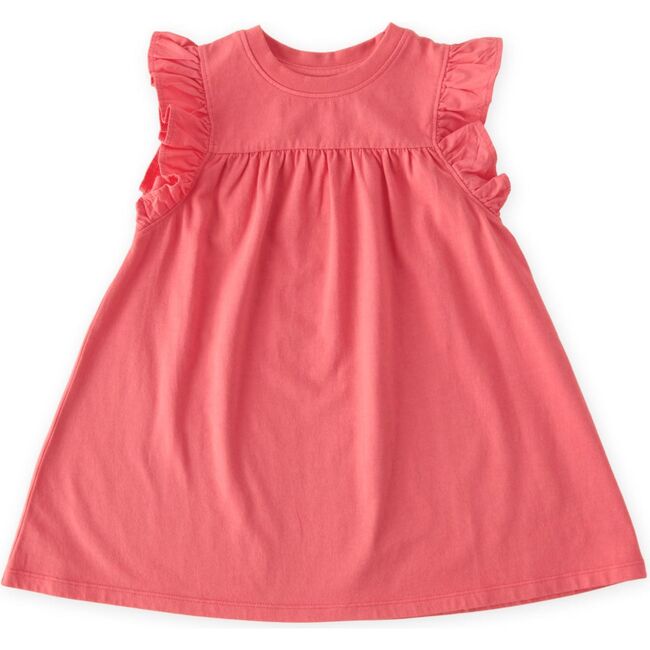 Garment Dye Ruffle Dress, Raspberry - Dresses - 1