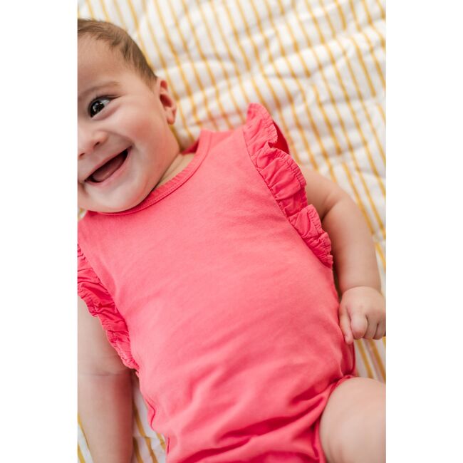 Garment Dye Flutter One-Piece, Raspberry - Jumpsuits - 2