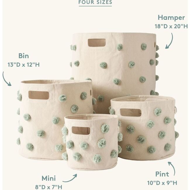 Pom Pom Basket - Mini, Sea - Storage Baskets - 4
