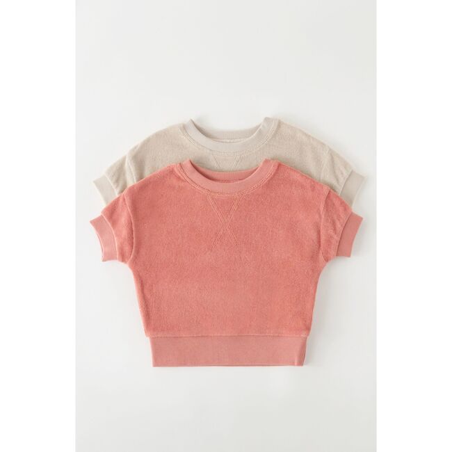 Classic Terry Dropped Shoulder Short Sleeve Top, Shell - Shirts - 4