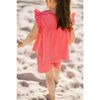 Garment Dye Ruffle T-Shirt, Raspberry - T-Shirts - 4 - thumbnail