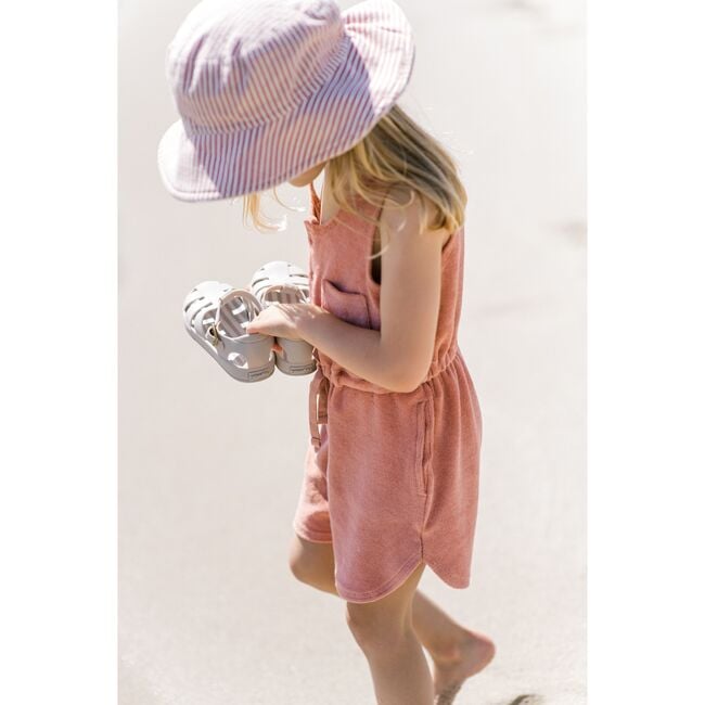 Classic Terry Drawstring Romper, Shell - Rompers - 2