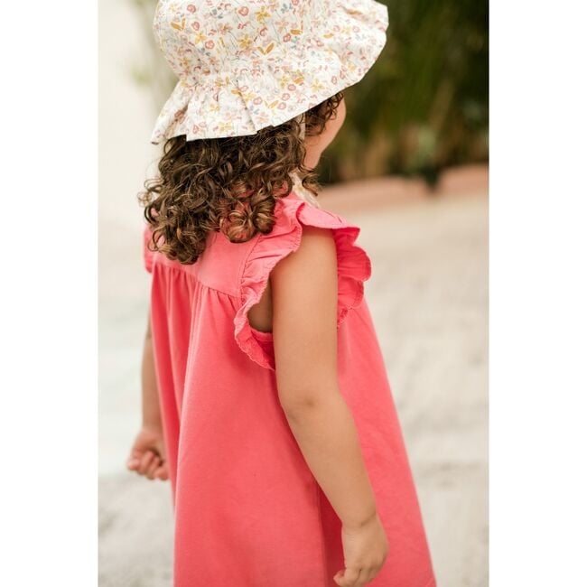 Garment Dye Ruffle Dress, Raspberry - Dresses - 5