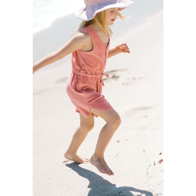 Classic Terry Drawstring Romper, Shell - Rompers - 3