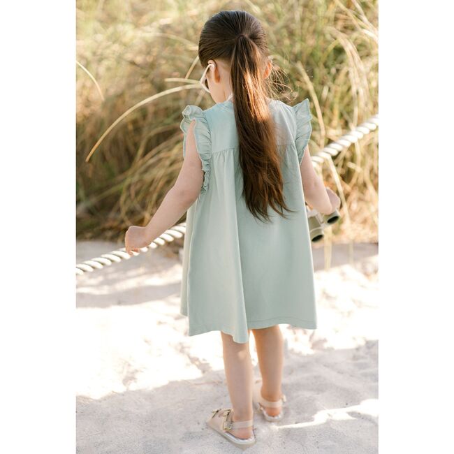 Garment Dye Ruffle Dress, Sea - Dresses - 5