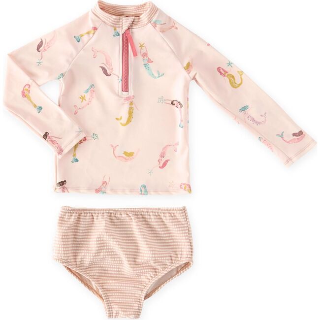 Toddler Swim Rash Guard & Bottom, Mermaid Melody - Two Pieces - 1