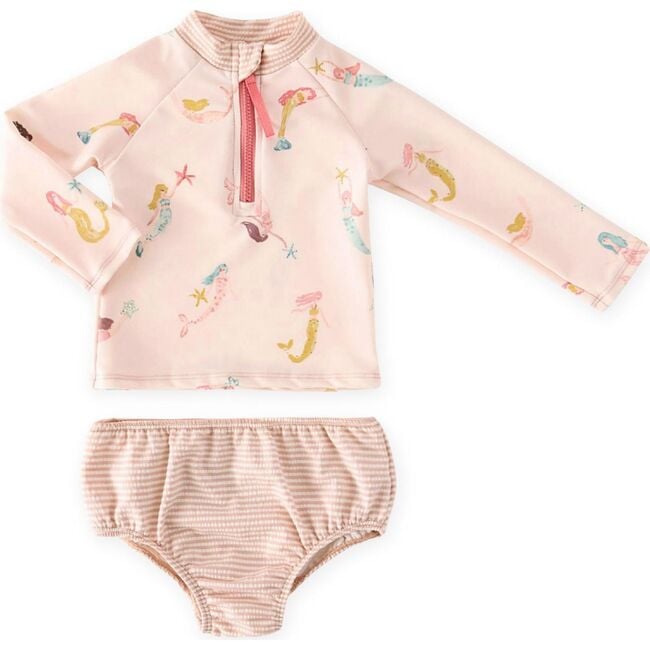 Baby Swim Rash Guard & Bloomer, Mermaid Melody - Shorts - 1