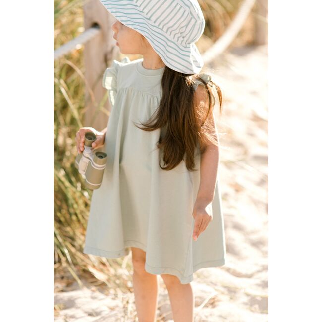 Garment Dye Ruffle Dress, Sea - Dresses - 6