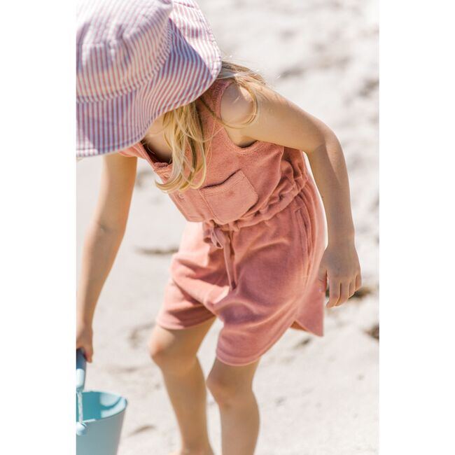 Classic Terry Drawstring Romper, Shell - Rompers - 5