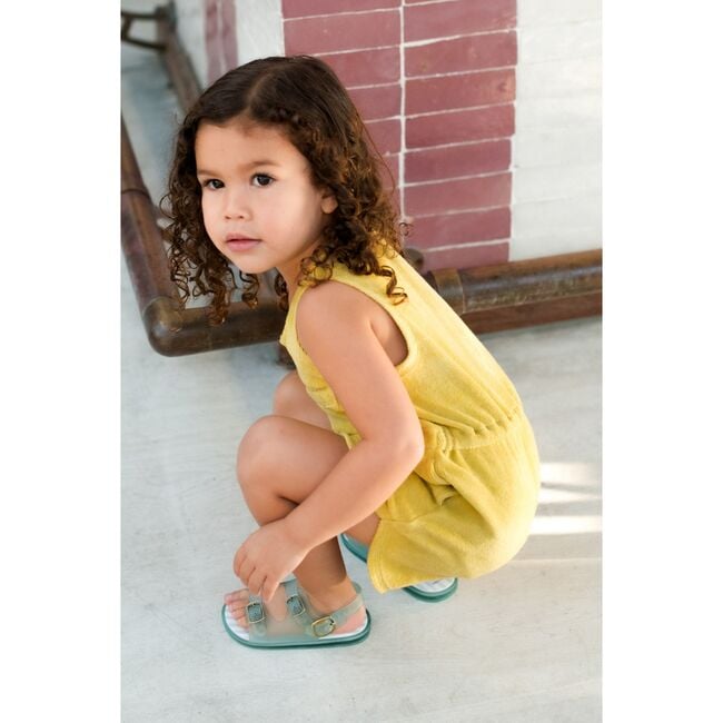 Classic Terry Drawstring Romper, Citrus - Rompers - 5