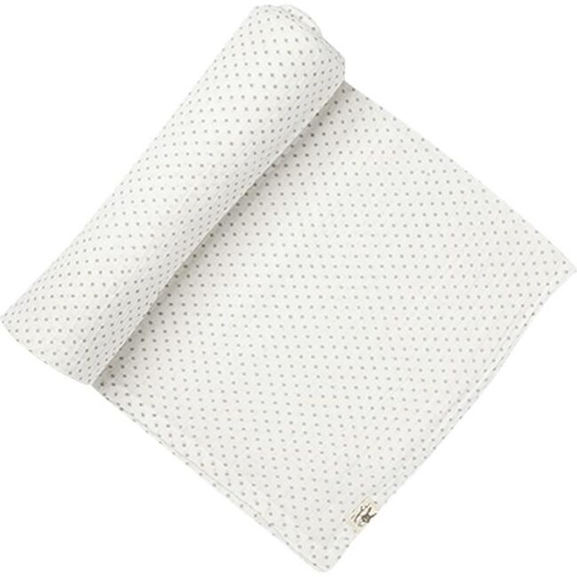 Pin Dot Organic Swaddle, Grey - Swaddles - 1