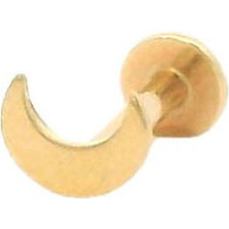 Moon Flat Back Single Stud Earring in 14k Gold