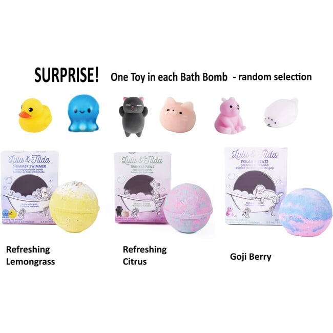 Twinkle Shimmer 3x 5.5oz Bath Bomb Bundle: Citrus-Lemongrass-GojiBerry