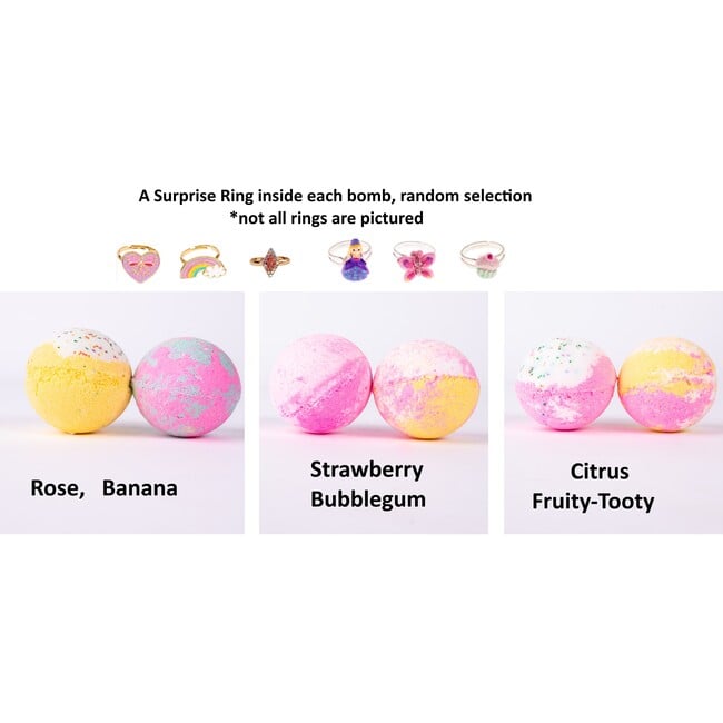 Royally Awesome 6x 3.5oz Bath Bomb Bundle: Rose, Rainbow Sherbet, and Fruity Tooty Scented