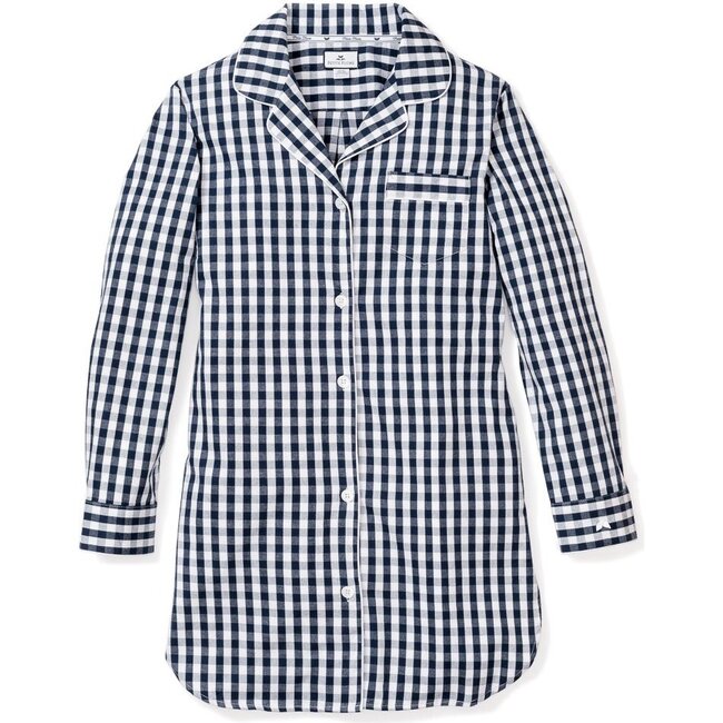 Women's Nightshirt, Navy Gingham
