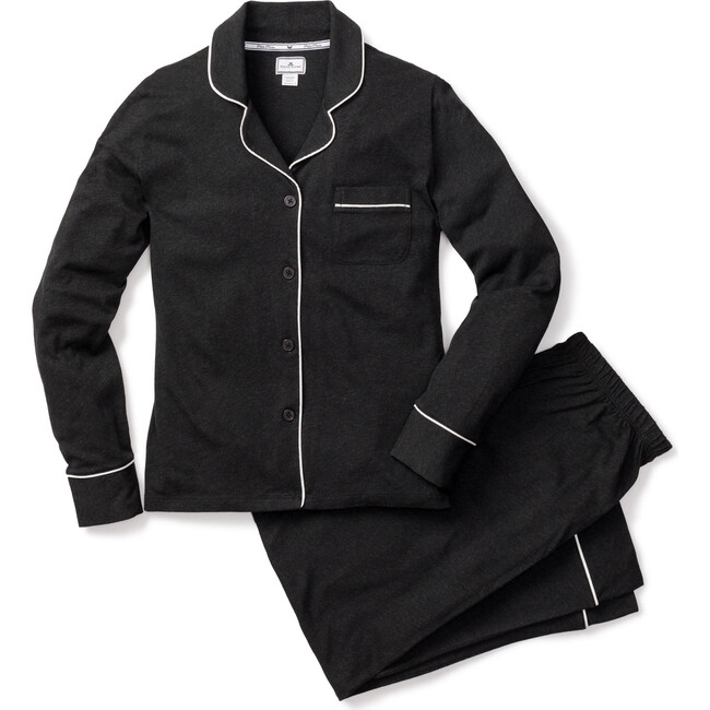 Women's Luxe Pima Cotton Pajama Set, Dark Heather - Pajamas - 1