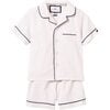 Classic White Short Set with Navy Piping - Pajamas - 1 - thumbnail