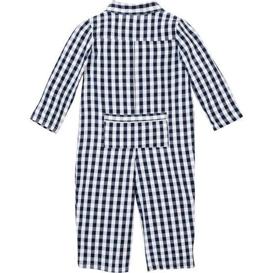 Navy Gingham Romper