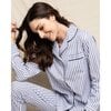 Women's Pajama Set, Navy French Ticking - Pajamas - 2 - thumbnail