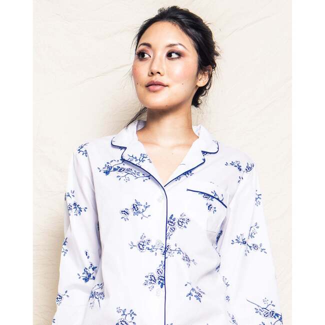 Women's Pajama Set, Indigo Floral - Pajamas - 3