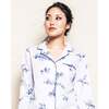 Women's Pajama Set, Indigo Floral - Pajamas - 3 - thumbnail