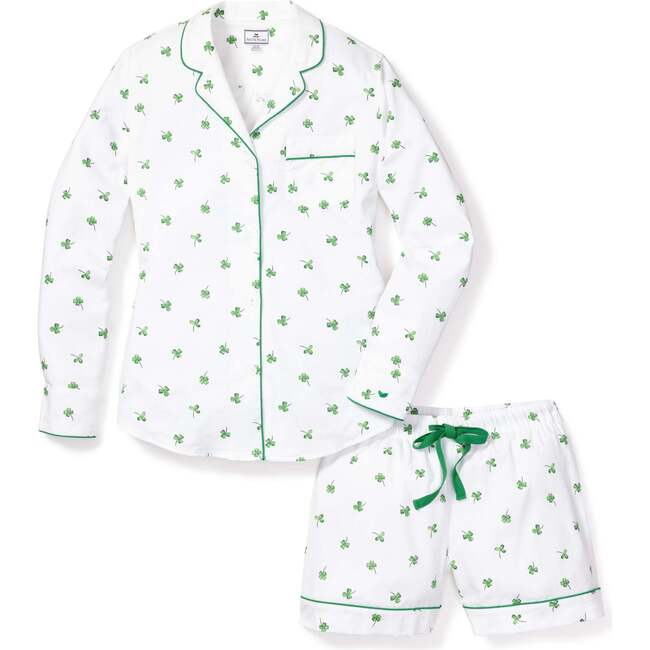 Women's Long Sleeve Short Set, Shamrocks - Pajamas - 1