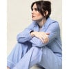 Women's Pajama Set, French Blue Stripes - Pajamas - 3 - thumbnail