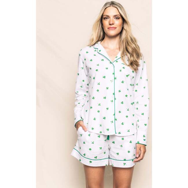 Women's Long Sleeve Short Set, Shamrocks - Pajamas - 2