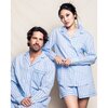 Women's Long Sleeve Short Set, Light Blue Gingham - Pajamas - 3 - thumbnail