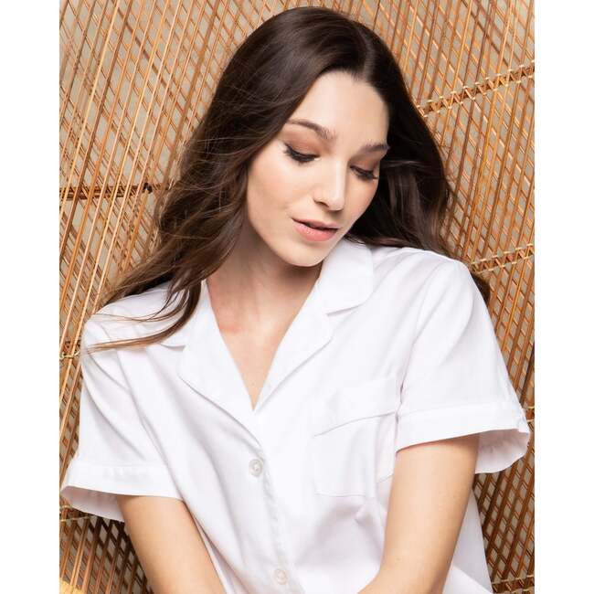 Women's Classic Summer Short Set, White - Pajamas - 3