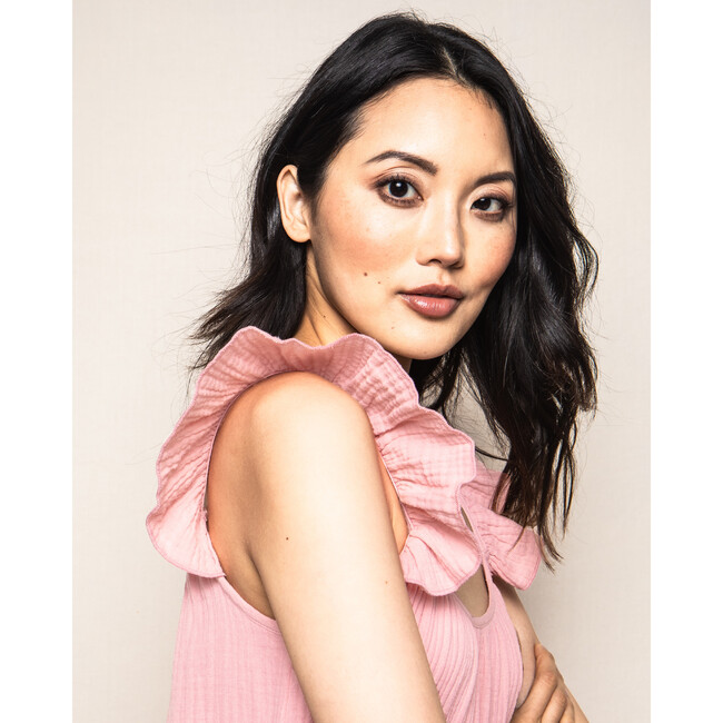 Women's Celeste Nightdress, Pink Gauze - Dresses - 3