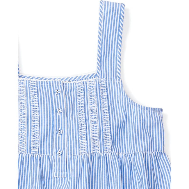 Women's Charlotte Nightgown, French Blue Stripes - Pajamas - 4