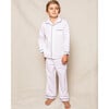 White Pajamas with Navy Piping - Pajamas - 2 - thumbnail