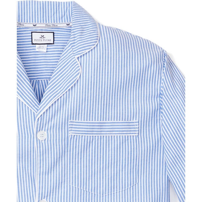 Men's Pajama Set, French Blue Stripes - Pajamas - 4