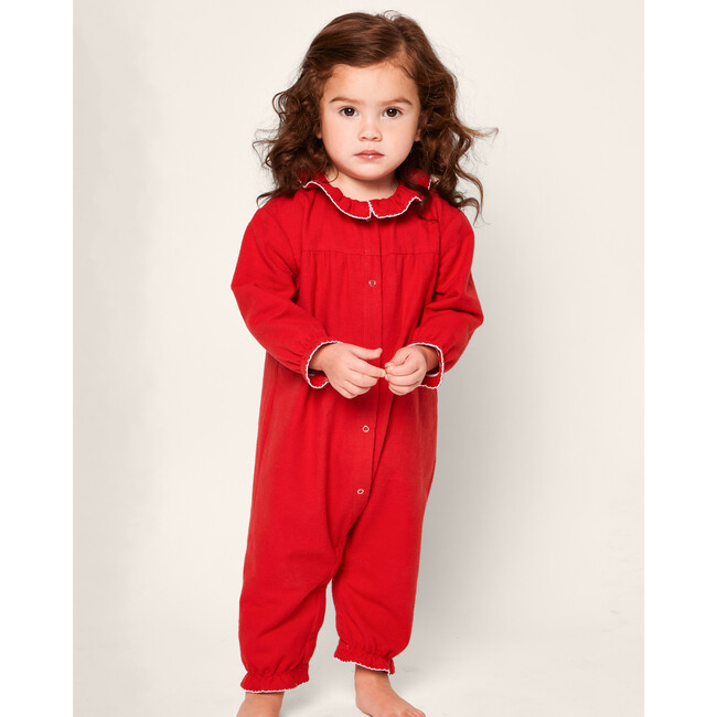 Madeline Romper, Red Flannel