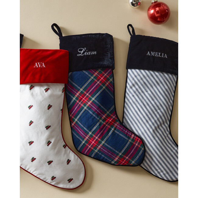 Christmas Stocking, Navy French Ticking - Stockings - 4