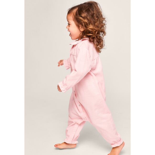 Madeline Romper, Pink Flannel - Rompers - 3