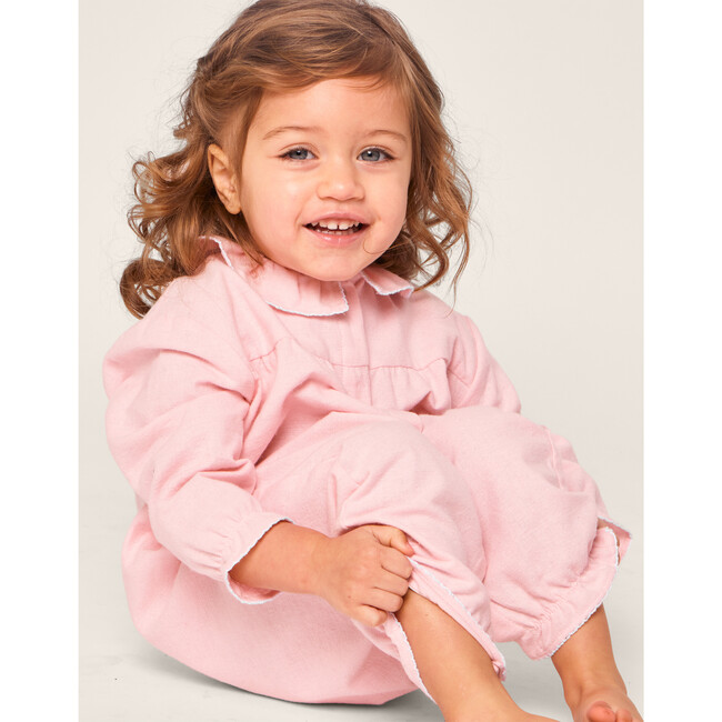 Madeline Romper, Pink Flannel - Rompers - 4