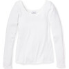 Women's Long Sleeve Pointelle Top, White - Loungewear - 1 - thumbnail
