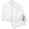 Men's Twill Pajama Set, White with Navy Piping - Pajamas - 2 - thumbnail