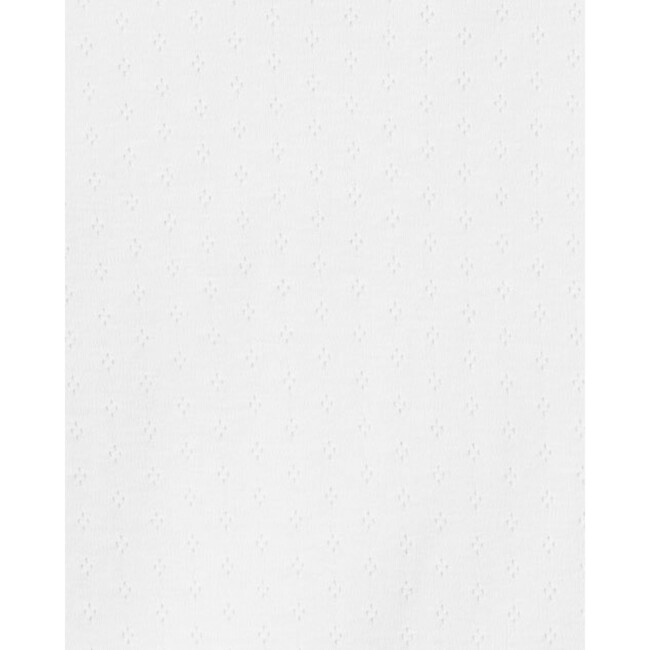 Women's Long Sleeve Pointelle Top, White - Loungewear - 4