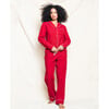 Women's Flannel Classic Pajama Set, Red - Pajamas - 3 - thumbnail