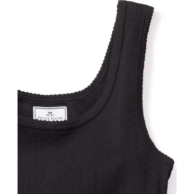 Women's Sleeveless Pointelle Top, Black - Loungewear - 4